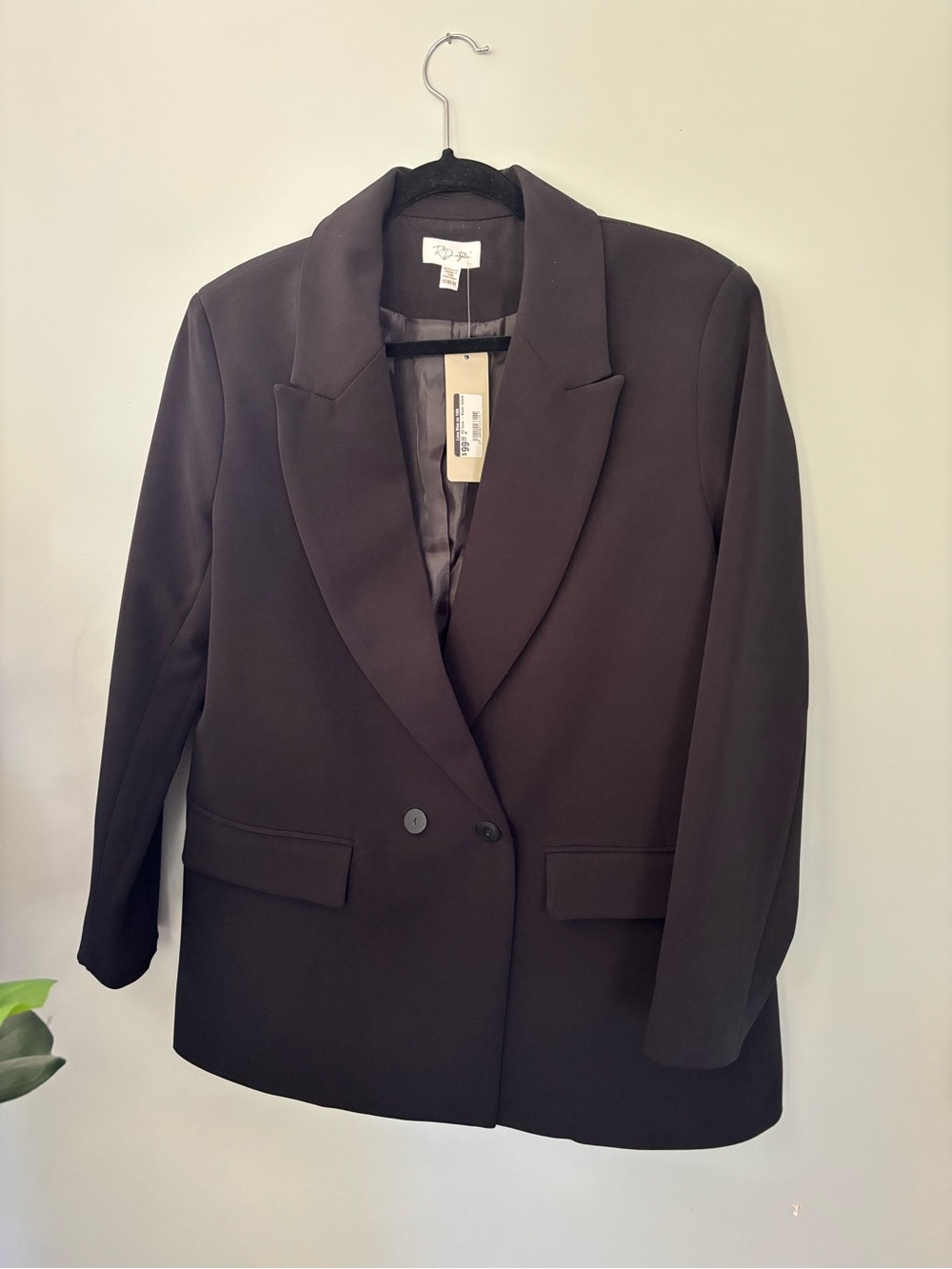 RD Style Black Double-Breasted Blazer Jacket